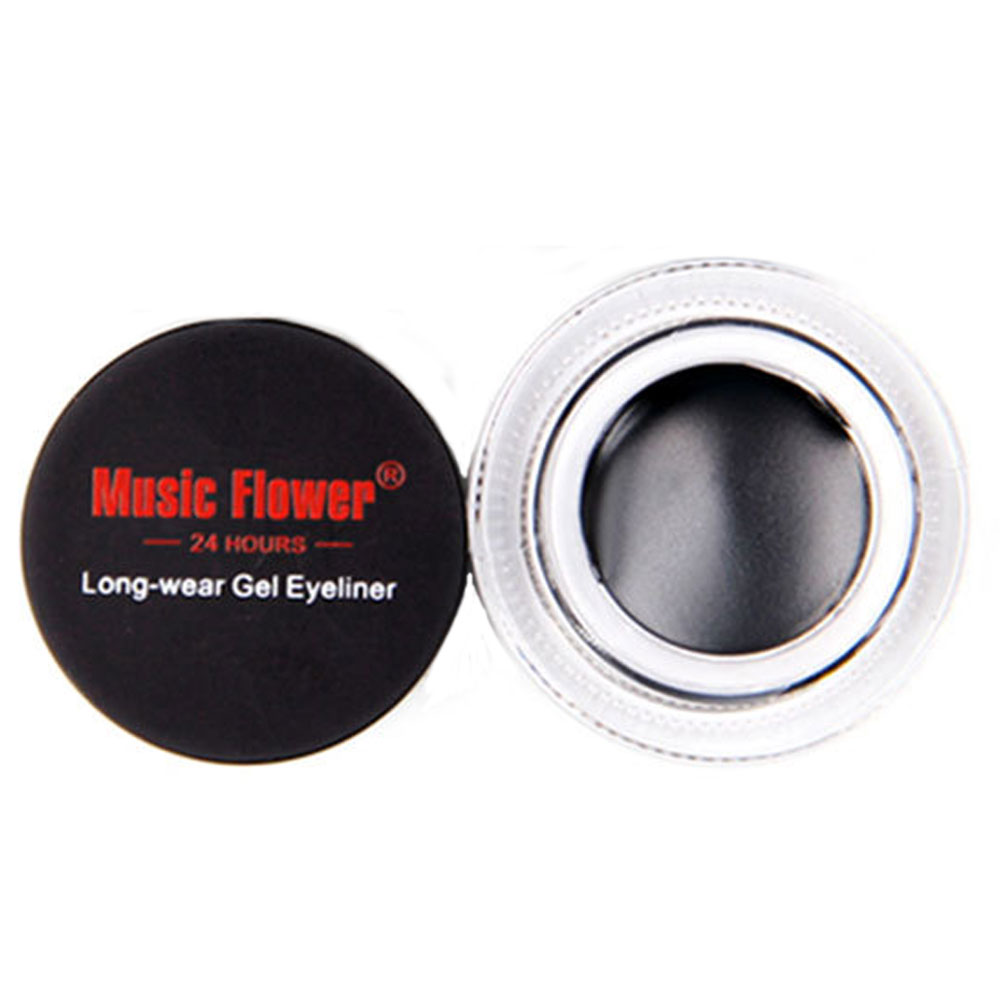 MUSIC FLOWER Χρωματιστό Eyeliner Gel σε Βαζάκι με Πινέλο Εφαρμογής 30g 1#-Μαύρο