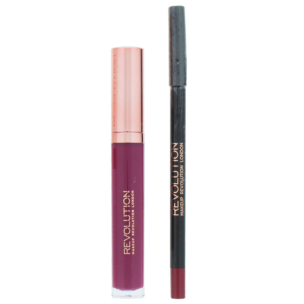 Revolution Beauty Retro Luxe Lipstick 5.5 ml & Lip Pencil Retro Luxe 1gr Integrity